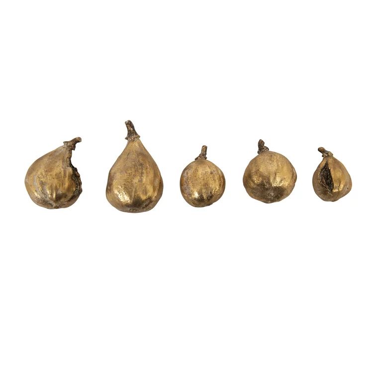 Creative Co-Op Resin Figs with Gold Finish (Set of 5 Pieces) | Walmart (US)