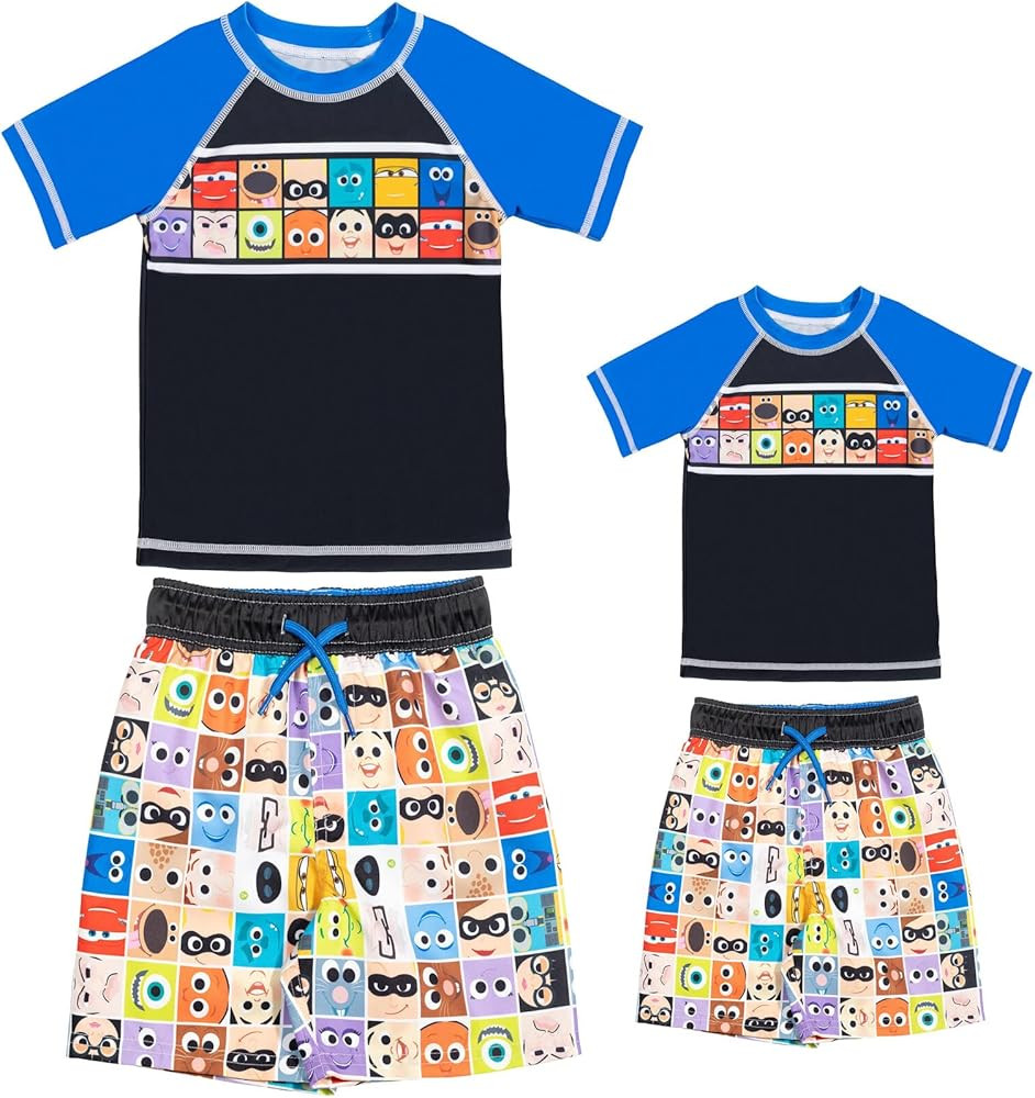 Disney Pixar Sully Adult Rash Guard and Swim Trunks Outfit Set Toddler to Adult | Amazon (US)