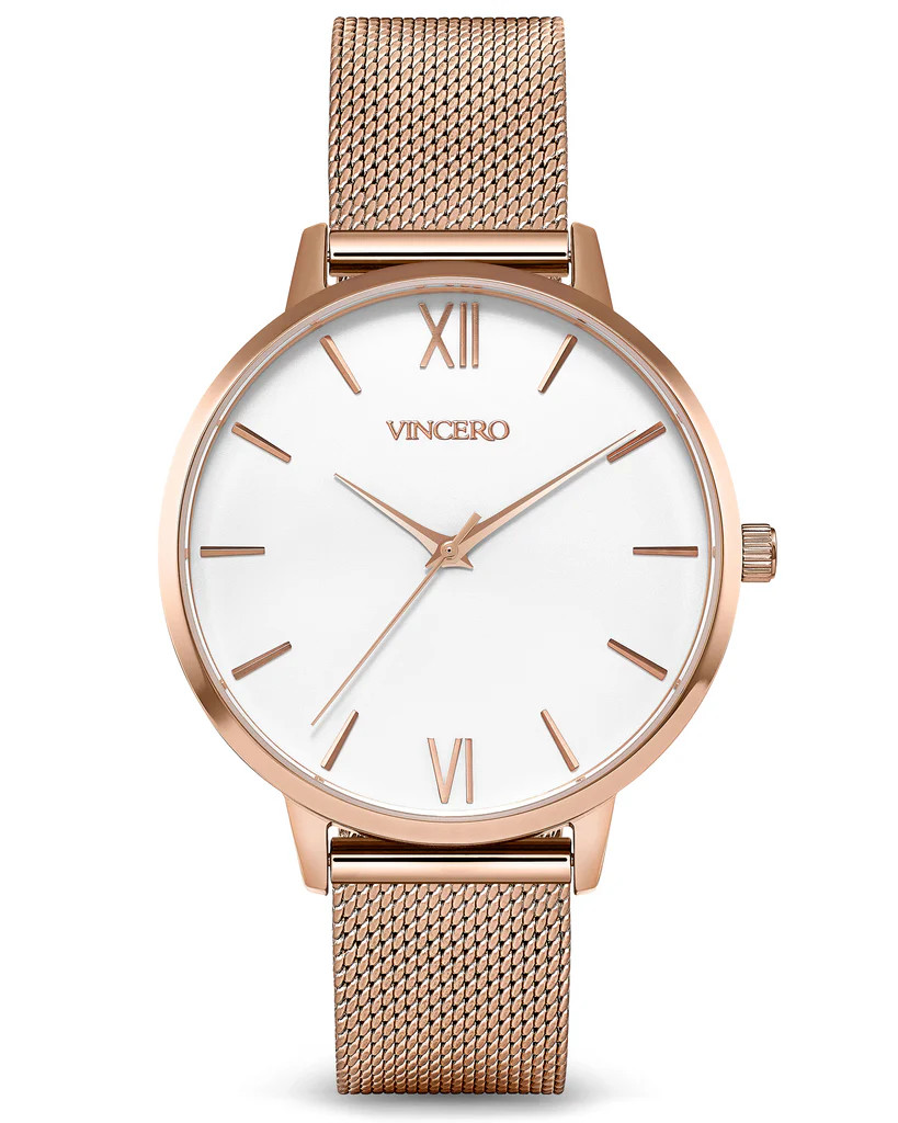 The Eros Mesh - Rose + White | Vincero Watches
