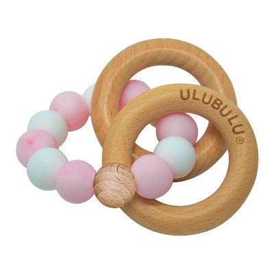 Ulubulu Silicone with Wood Teether - Pink | Target