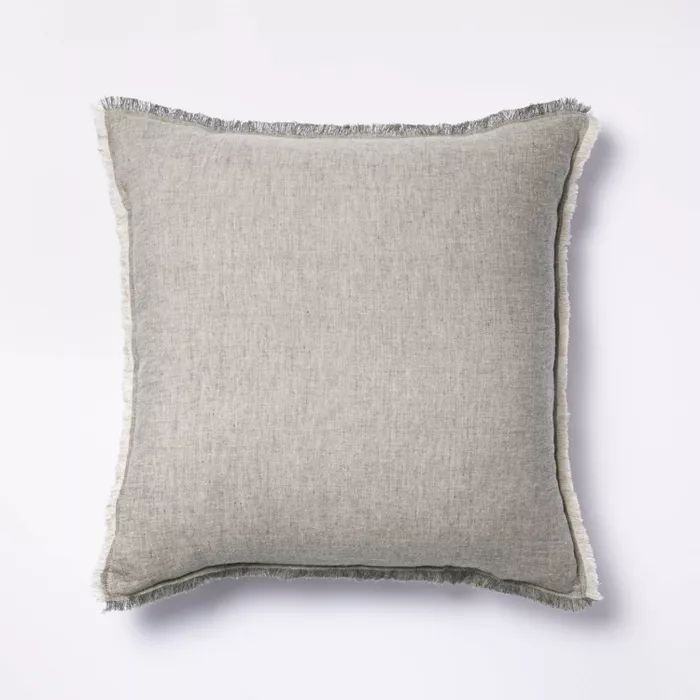 Target/Home/Home Decor/Throw Pillows‎Linen Throw Pillow with Contrast Frayed Edges - Threshold... | Target