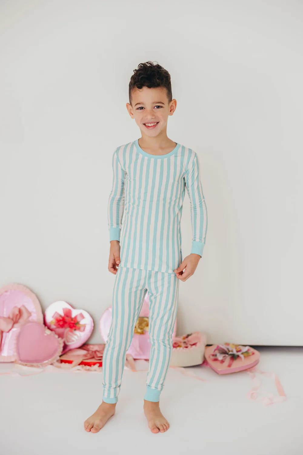 Kids Candy Stripe Pajama Set | Blue | Tiny Talulah | Talulah