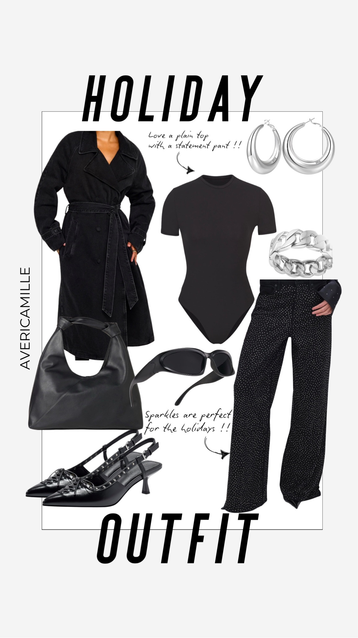 Holiday outfit inspo🖤

Holiday outfit, Christmas outfit, NYE outfit, jeans, heels, coat, trench coat

#LTKStyleTip #LTKHoliday #LTKPlusSize