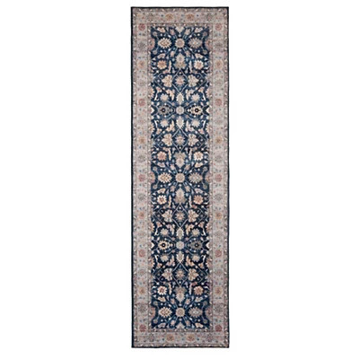 Nora Blue Floral Washable Runner, 2x7, Blue, 2x7 , Polyester | Kirkland's Home | Kirklands