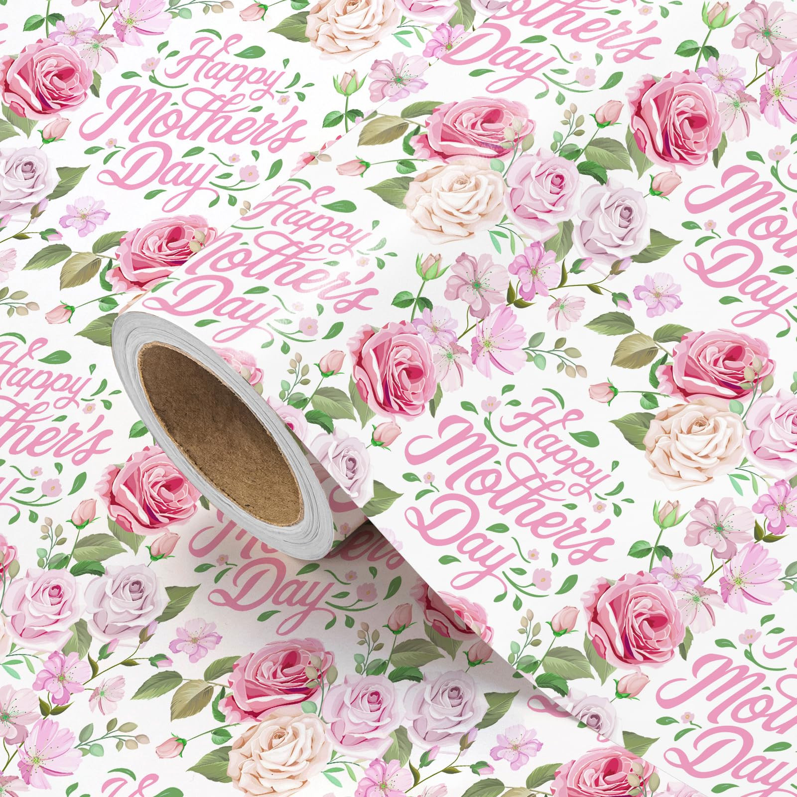 WRAPAHOLIC Mothers Day Wrapping Paper Roll - Mini Roll - 17 inch x 16.5 Feet - Happy Mother’s D... | Amazon (US)