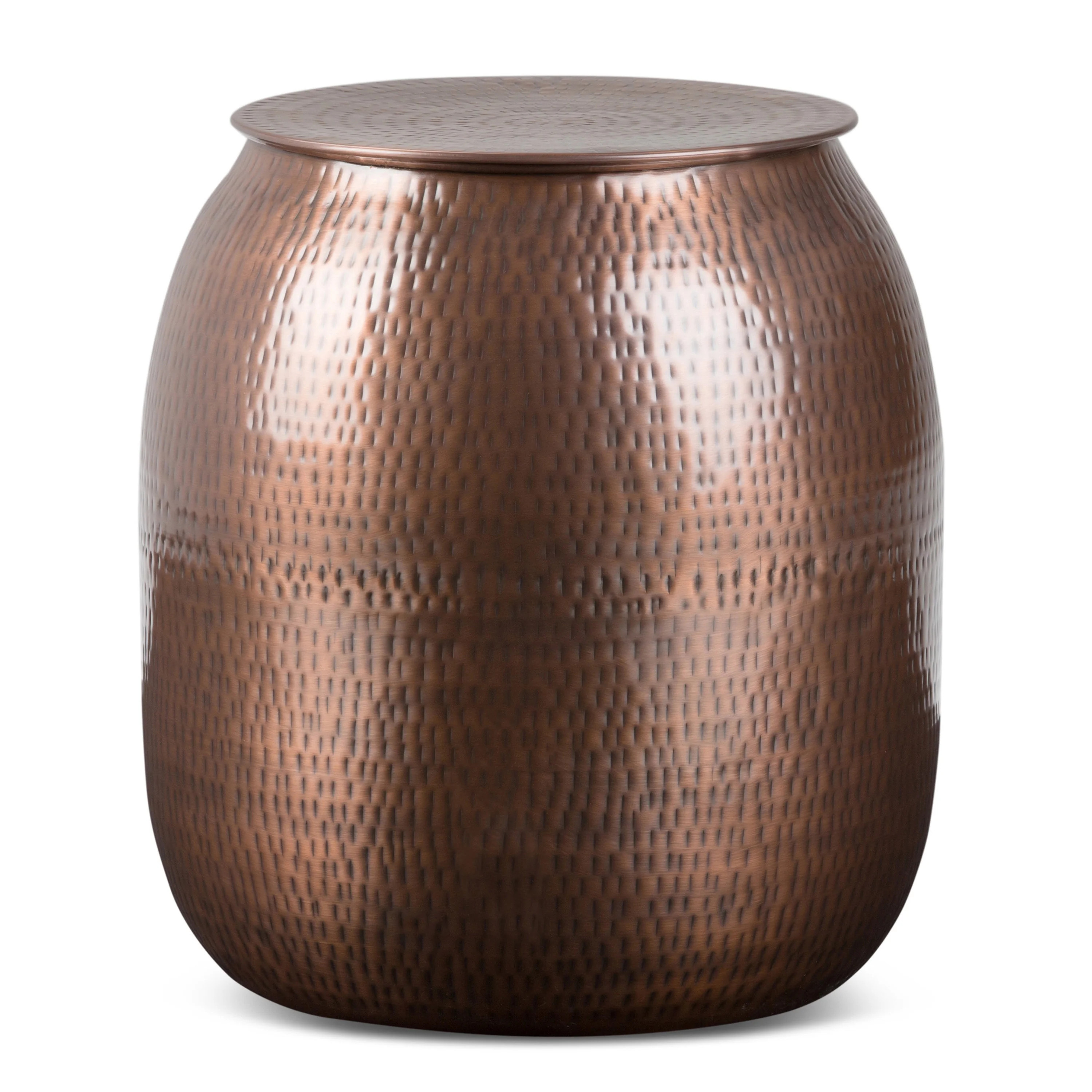 Brooklyn + Max Irena Contemporary 19 inch Wide Metal Storage Accent Side Table in Antique Copper,... | Walmart (US)