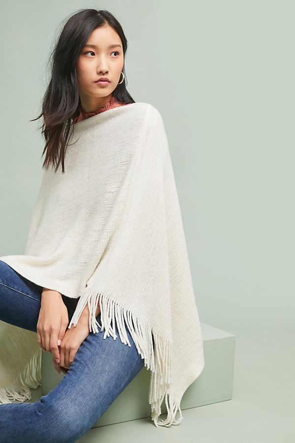 Ashton Frayed Poncho | Anthropologie (US)