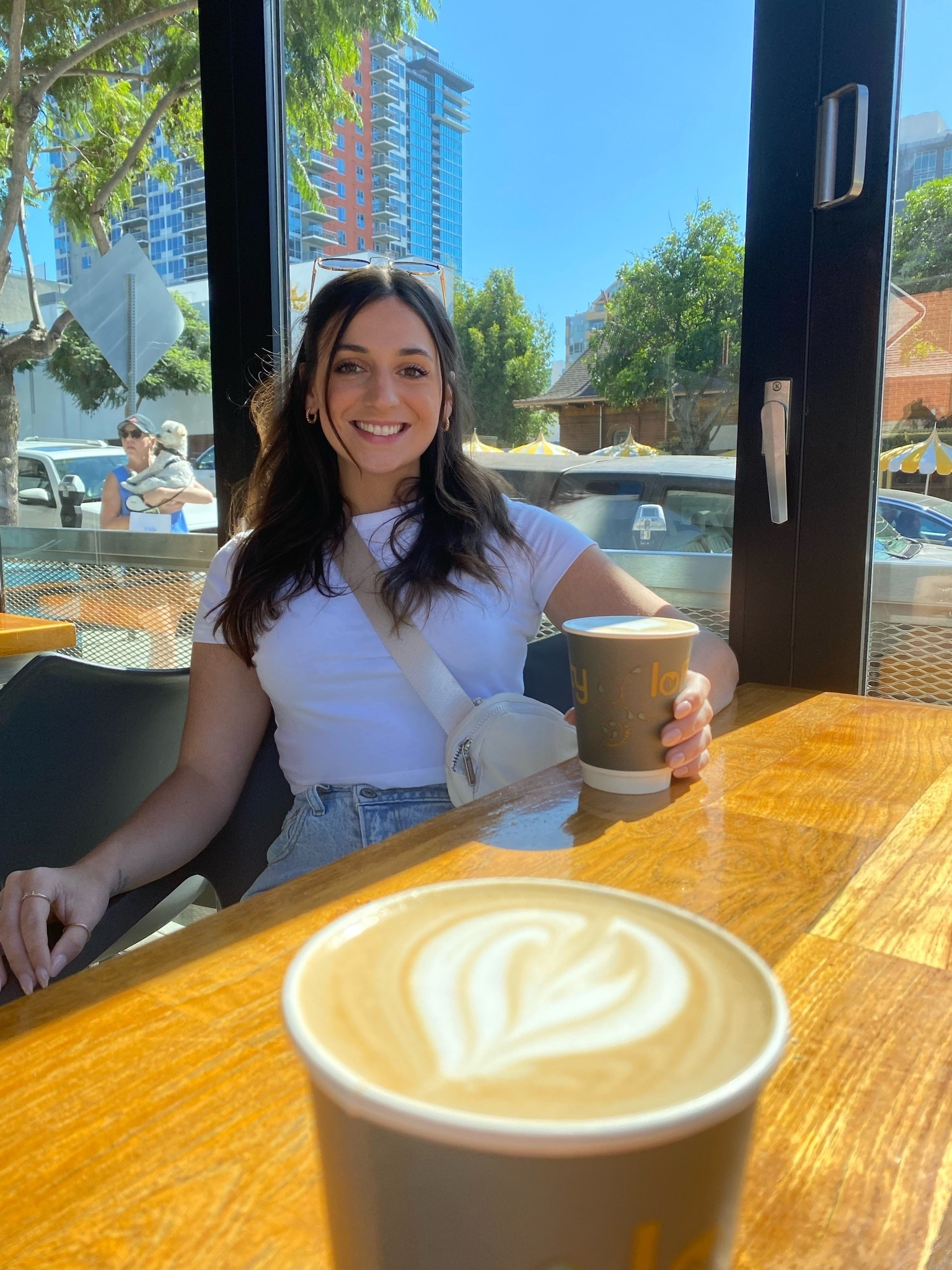 San Diego coffee break in my favorite travel fit.

#LTKxAbercrombie #LTKdayinmylife #LTKTravel