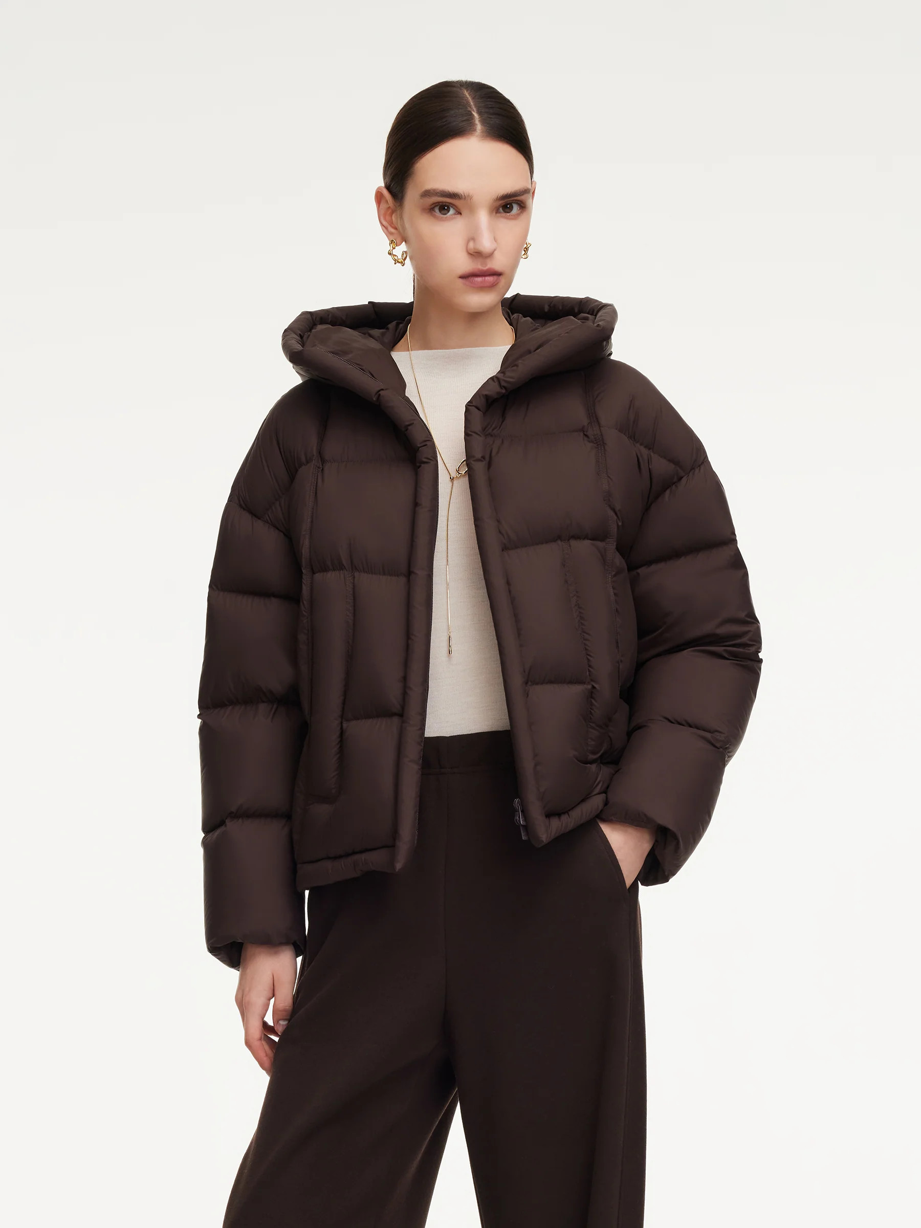 Lightweight Waterproof Hooded Goose Down Jacket | GOELIA