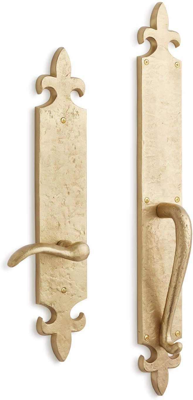 Signature Hardware 946280-DM-RH Cousteau Right Handed Solid Brass Full Plate Dummy Door Handleset... | Amazon (US)