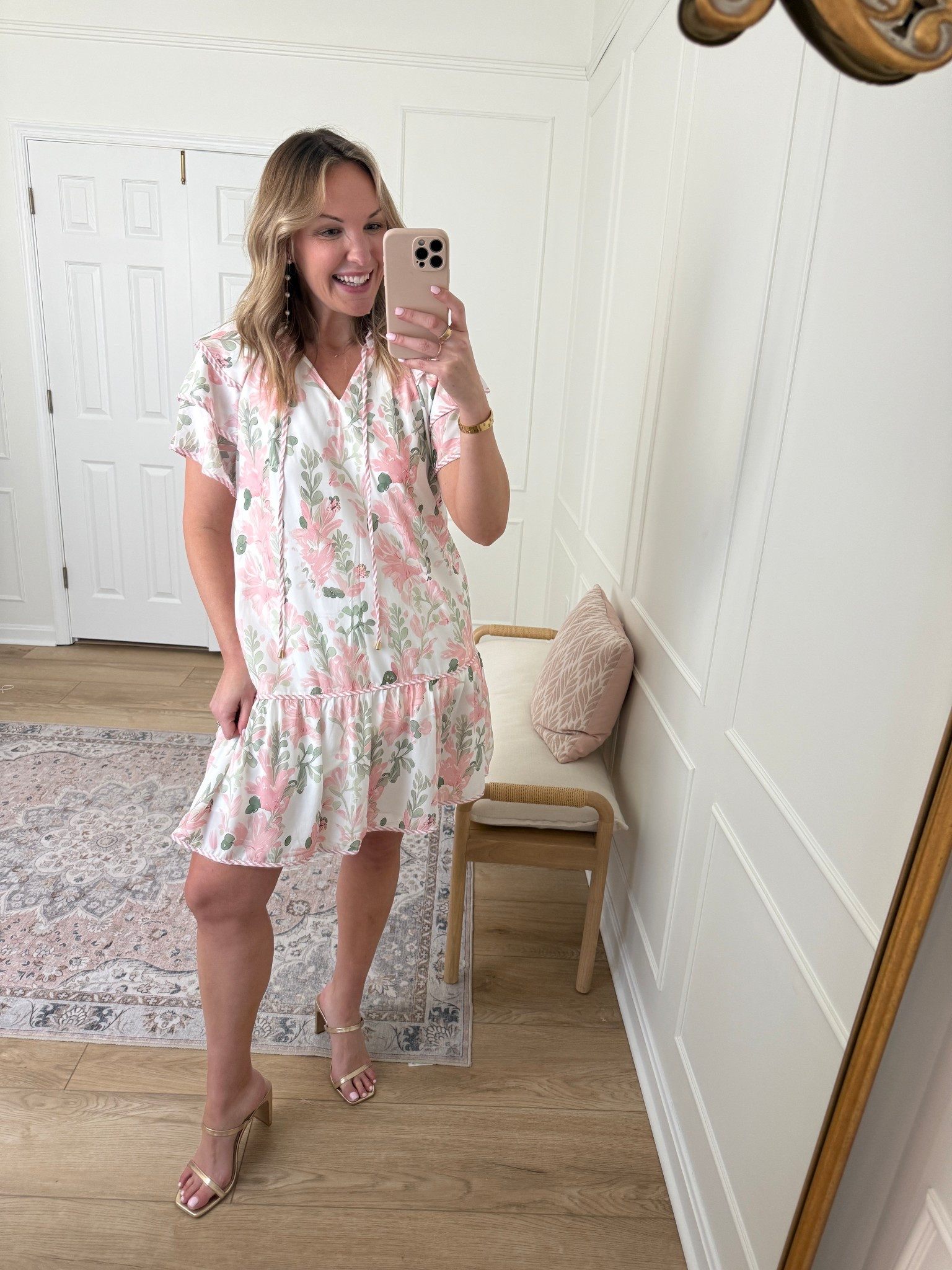 Floral mini for spring! Love this for a date night or work! Wearing a med 

#LTKMidsize #LTKWorkwear #LTKSeasonal
