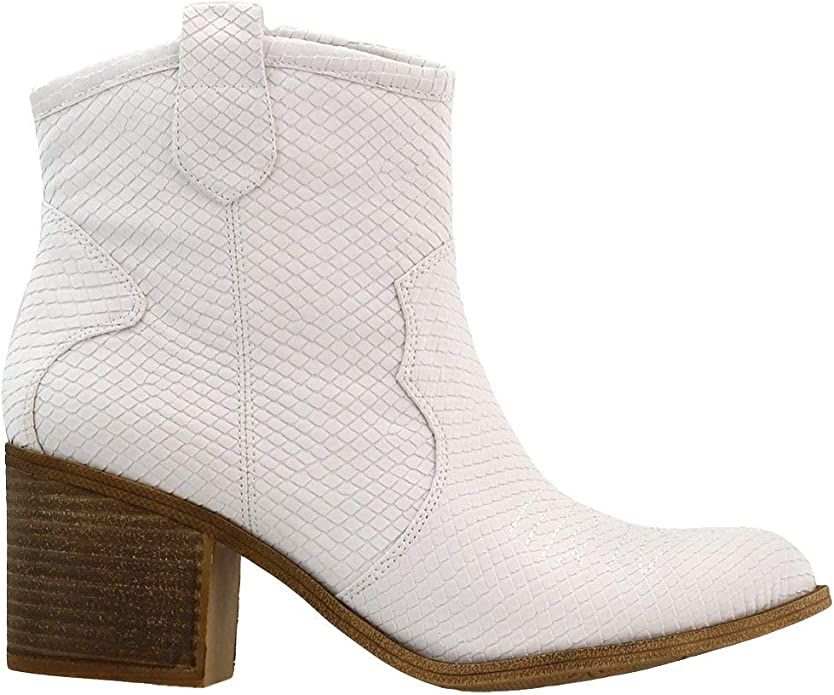 Amazon.com | Dirty Laundry womens Unite Western Boot, White, 6.5 US | Ankle & Bootie | Amazon (US)