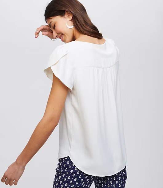 LOFT Petal Sleeve Top | LOFT