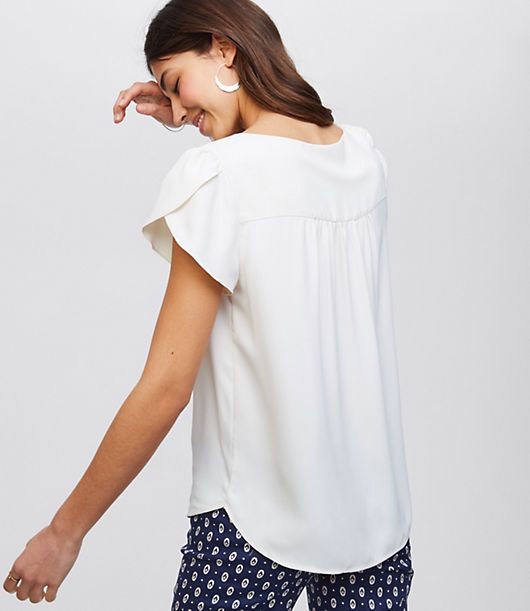 LOFT Petal Sleeve Top | LOFT