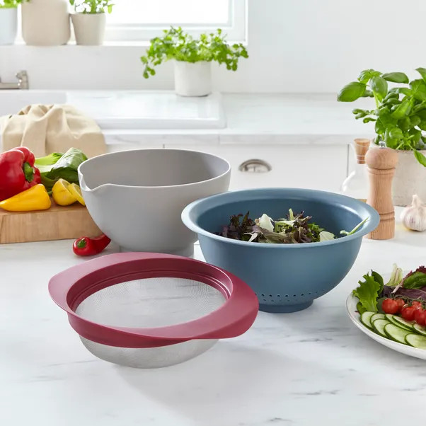 Handy Kitchen Bowl, Collander & Sieve Set | Dunelm (migrated)