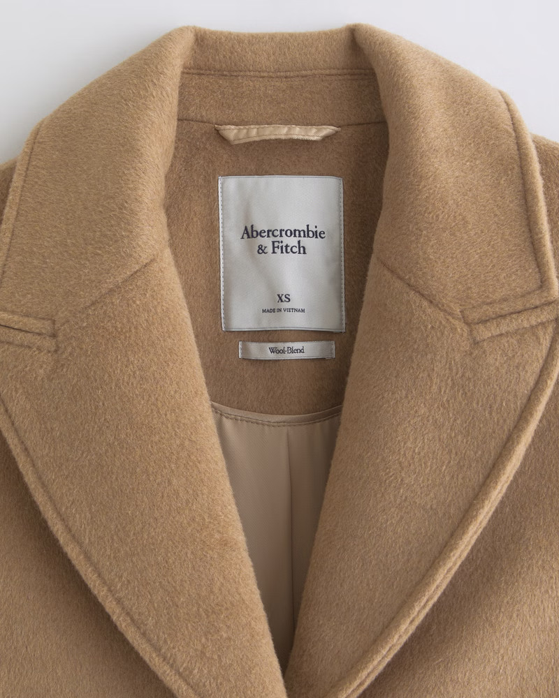 Women's Wool-Blend Tailored Topcoat | Women's Coats & Jackets | Abercrombie.com | Abercrombie & Fitch (US)