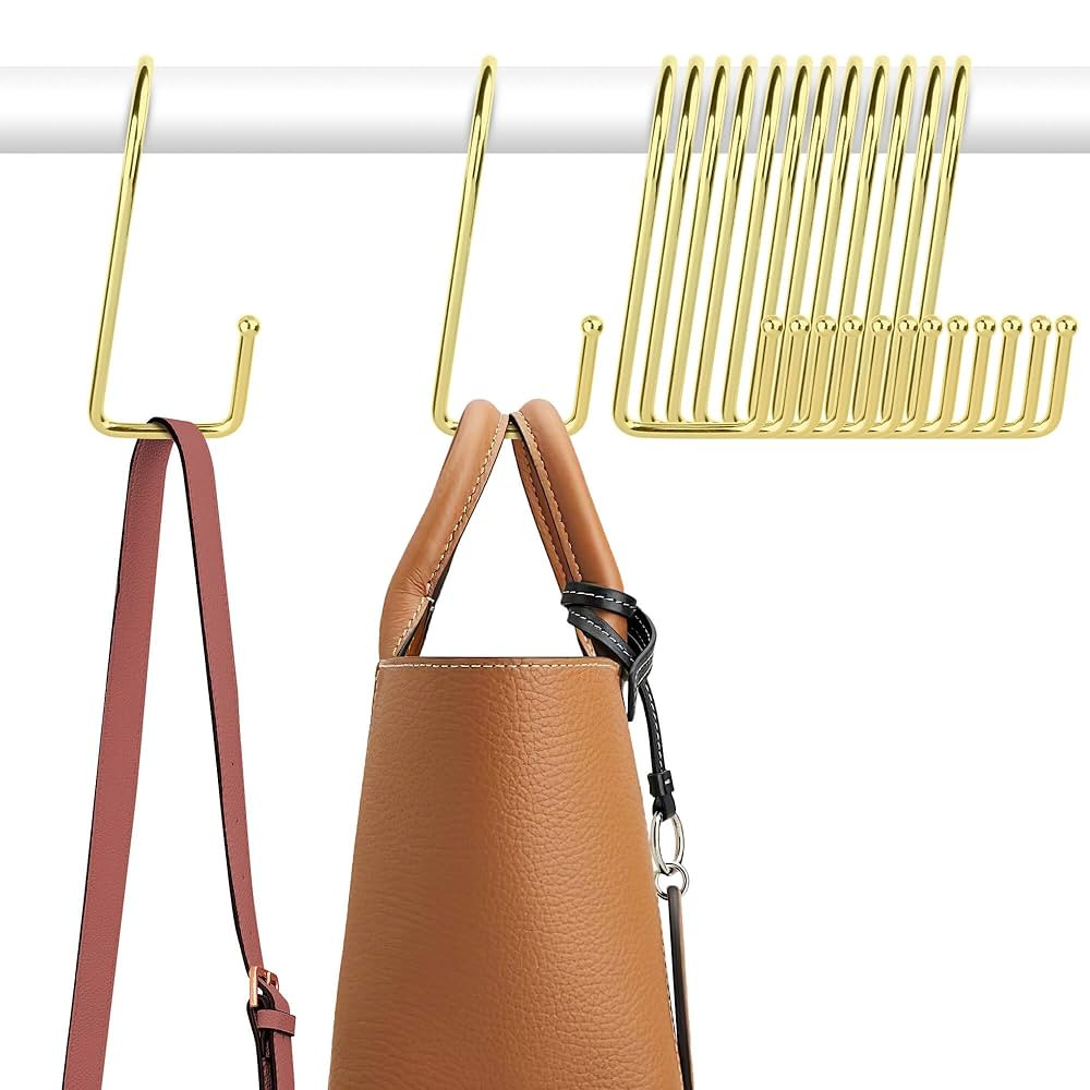 ZEDODIER 15 Pack Purse Hanger Purse Hooks for Closet, Sturdy Metal S Hooks Bag Organizer Backpack... | Amazon (US)