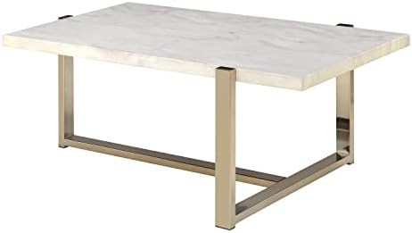 ACME Furniture Feit Coffee Table, Faux Marble & Champagne | Amazon (US)