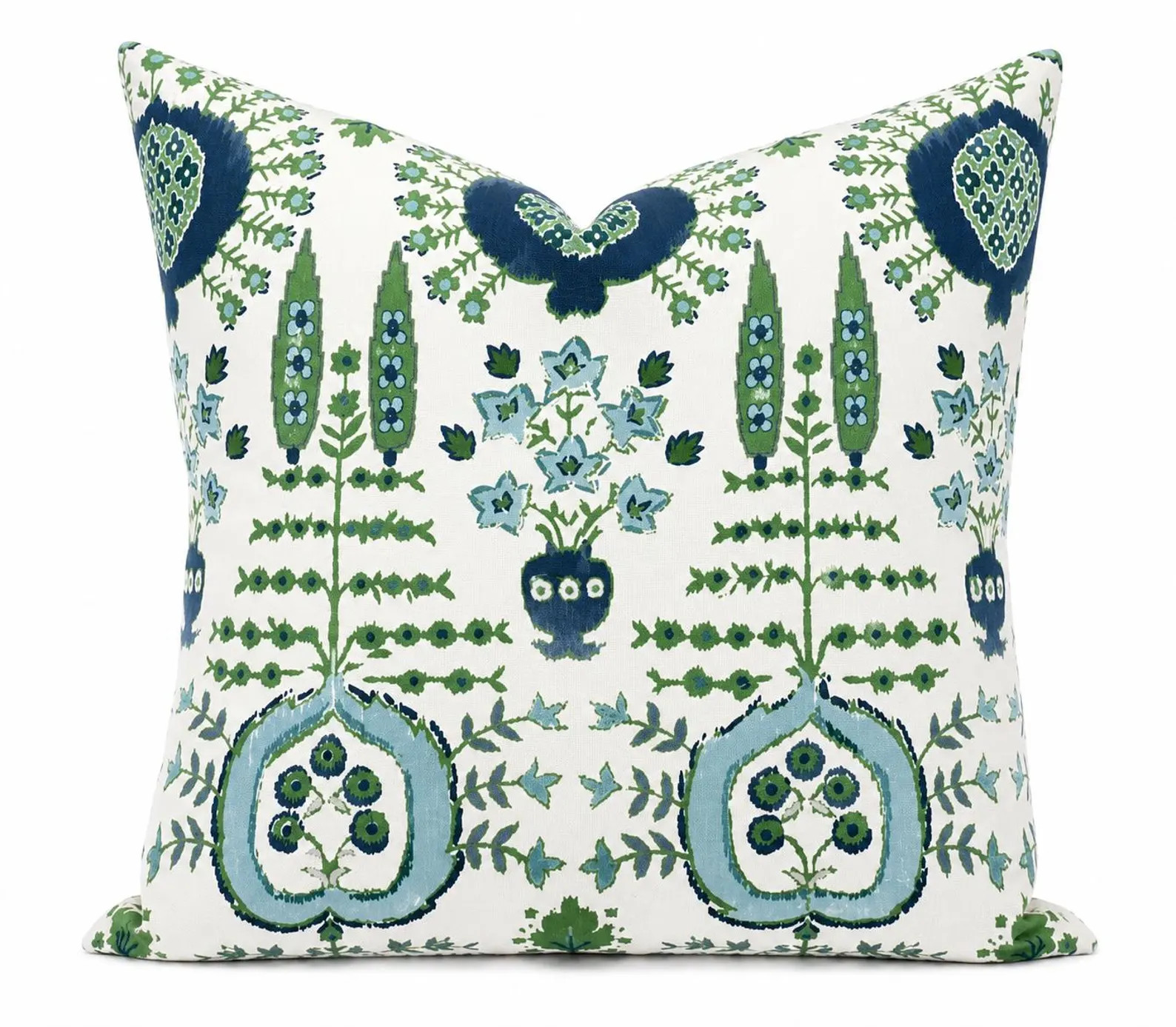 Thibaut Mendoza Blue and Green on White Pillow Cover | Sage Green Floral Stripe Throw Pillow | Co... | Etsy (Global)