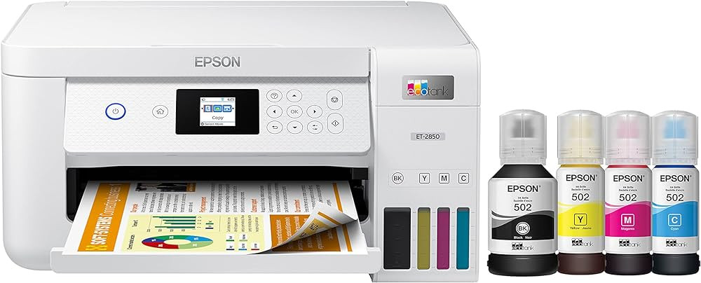 Epson EcoTank ET-2850 Wireless Color All-in-One Cartridge-Free Supertank Printer with Scan, Copy ... | Amazon (US)