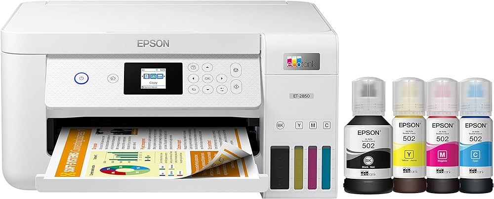 Amazon.com: Epson EcoTank ET-2850 Wireless Color All-in-One Cartridge-Free Supertank Printer with... | Amazon (US)