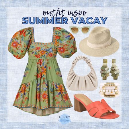 Fun and flirty summer vacation outfit inspo! Sunglasses, fedora hat, handbag, bracelet stack, and shoes all available in other colors as well! 😍

#LTKStyleTip #LTKTravel #LTKFindsUnder100