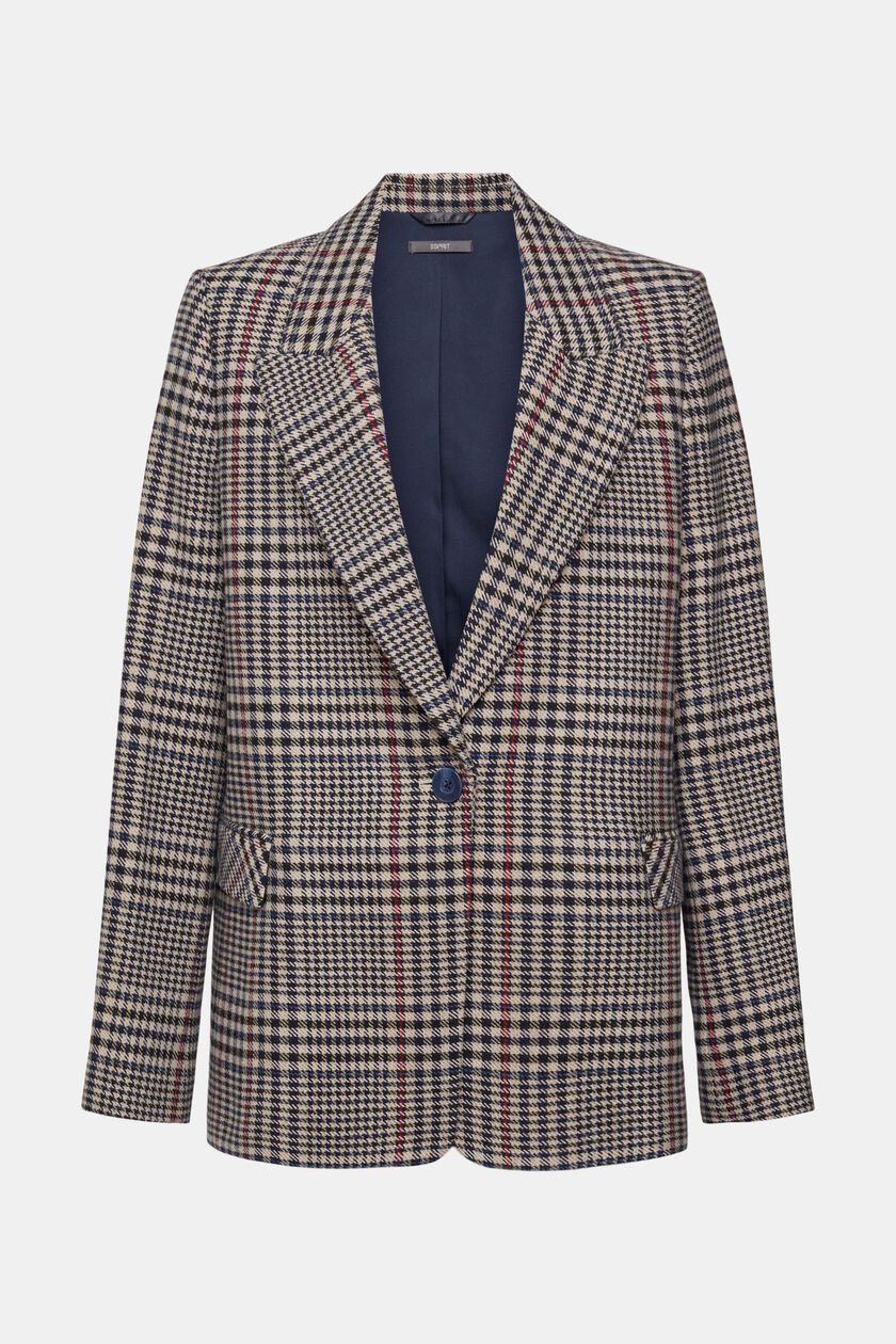 Karierter Blazer aus Wollmix | Esprit DE
