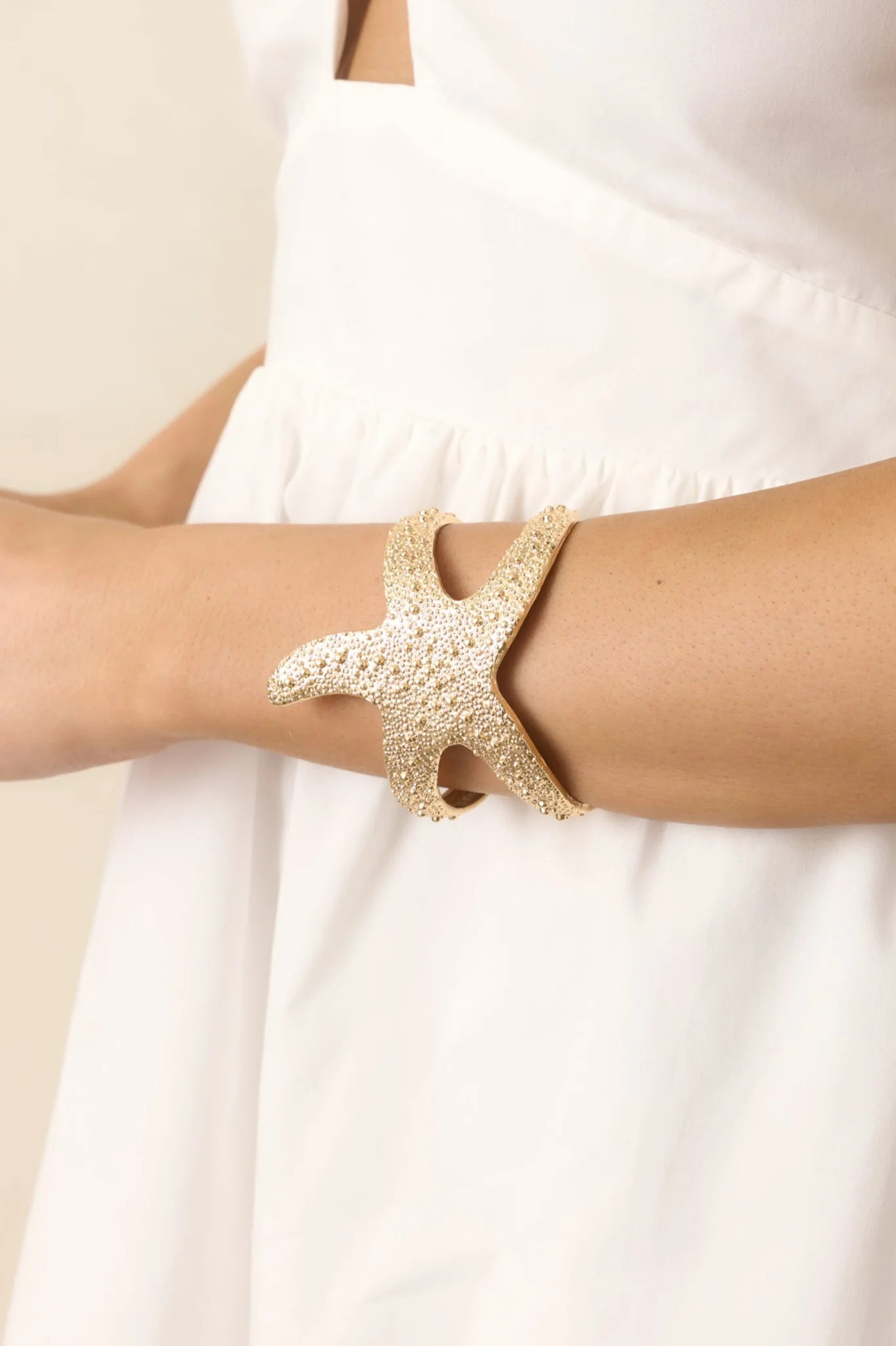 Seas Ahead Gold Starfish Bracelet | Red Dress