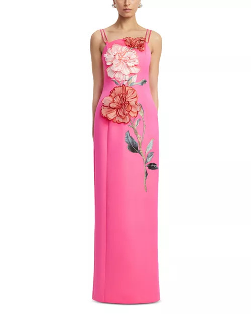 LEO LIN Arianna Appliqué Floral Maxi Dress | Bloomingdale's Women | Bloomingdale's (US)