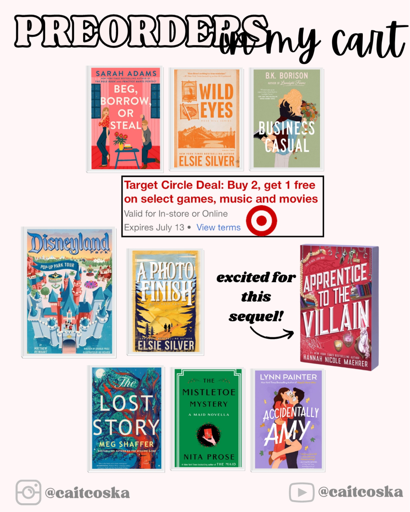 Target Circle week is here and it’s the perfect excuse to preorder some books. They are included in the Buy 2 Get 1 free entertainment offer. 

My favorite part about preorders is feeling like I have a gift from my past self when they show up. Girl math indicates it was free by the time it actually makes it in my hands. 

I’ll be popping in to share my favorite Target finds this week to help everyone grab discounts on great items. Let me know if you’ve got your eye on anything I should grab!

#LTKSaleAlert #LTKFindsUnder50 #LTKTravel