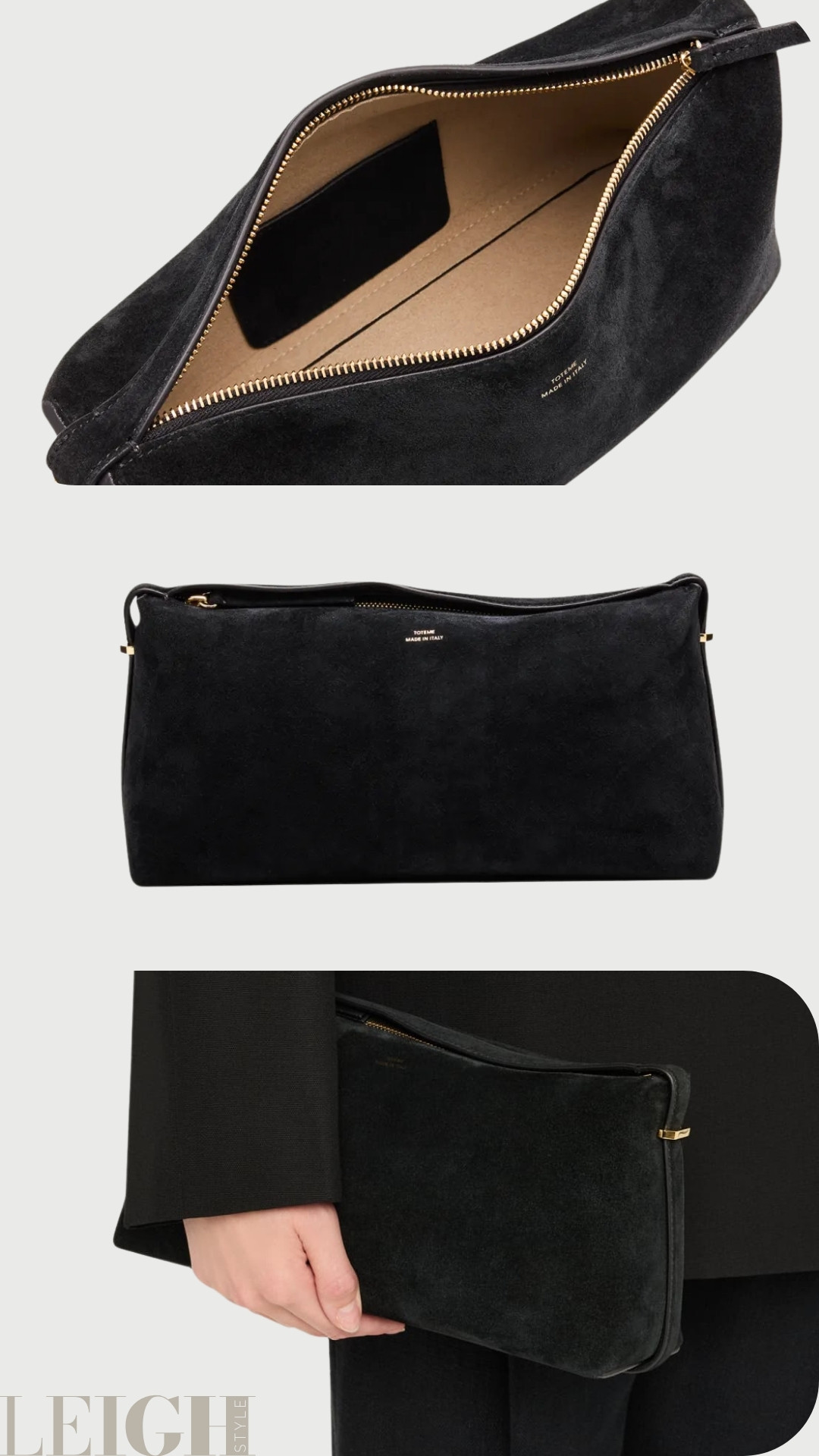 The Toteme Clutch is the definition of understated luxury. Crafted in supple suede with a sleek, structured silhouette, this minimalist piece embodies modern Scandinavian refinement. 

 #LTKootd #LTKWorkwear #LTKTravel