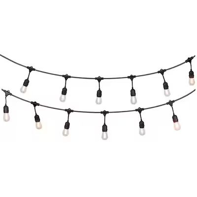 Portfolio  48-ft 18-Light-Shade Plug-in White Outdoor LED Edison String Lights | Lowe's