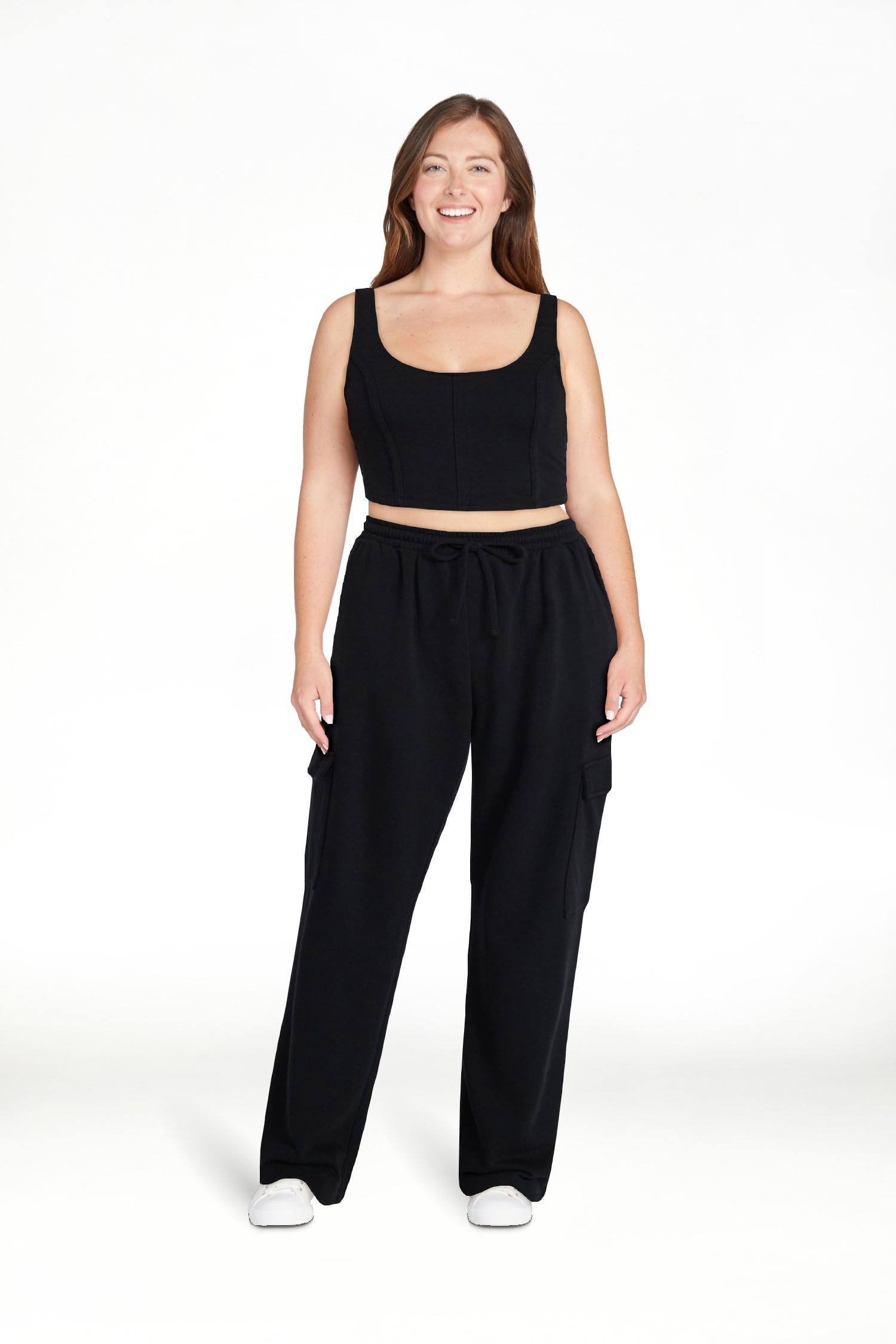 No Boundaries Bustier Tank and Cargo Pant Set, 2-Piece, Women's and Women's Plus Sizes XXS-4X | Walmart (US)