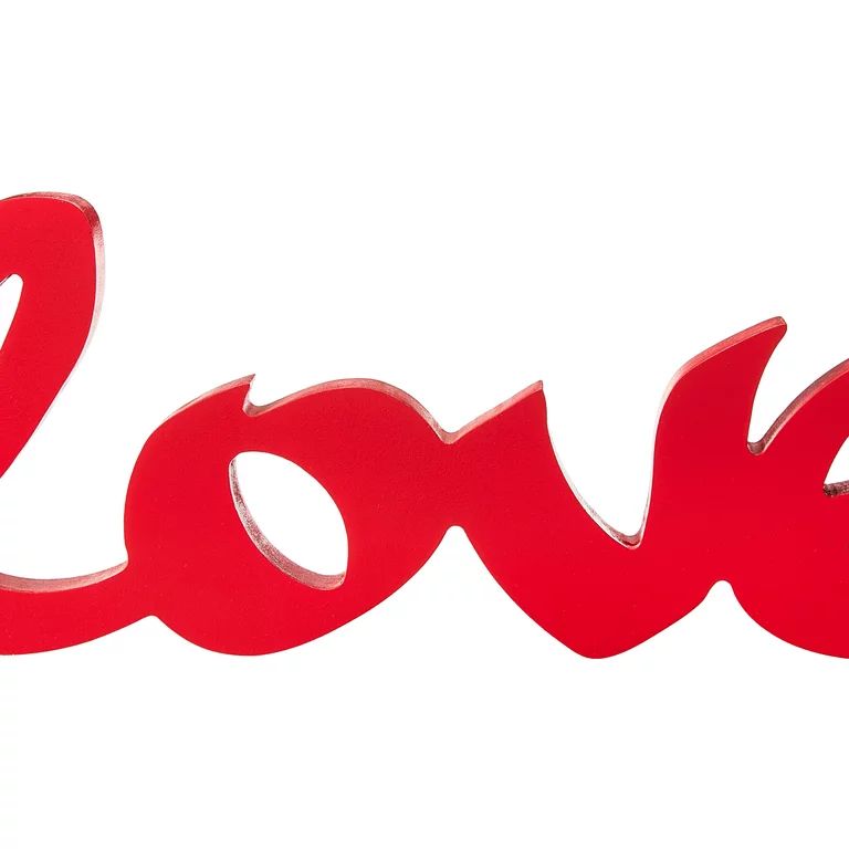 Way to Celebrate! Valentine’s Day Wood Cut Out Letter Décor, Red​ LOVE | Walmart (US)