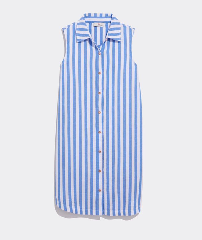 Striped Seastitch Double Gauze Buttoned Cover-Up | vineyard vines