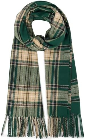 HH HOFNEN Women's Winter Scarf Classic Tassel Plaid Scarf Large Shawl Oversized Scarves Soft Warm... | Amazon (US)