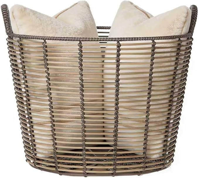 76QT Rattan Woven Basket With Handle, Extra-Large Storage Basket,Used for Storing Clothes, Towels... | Amazon (US)