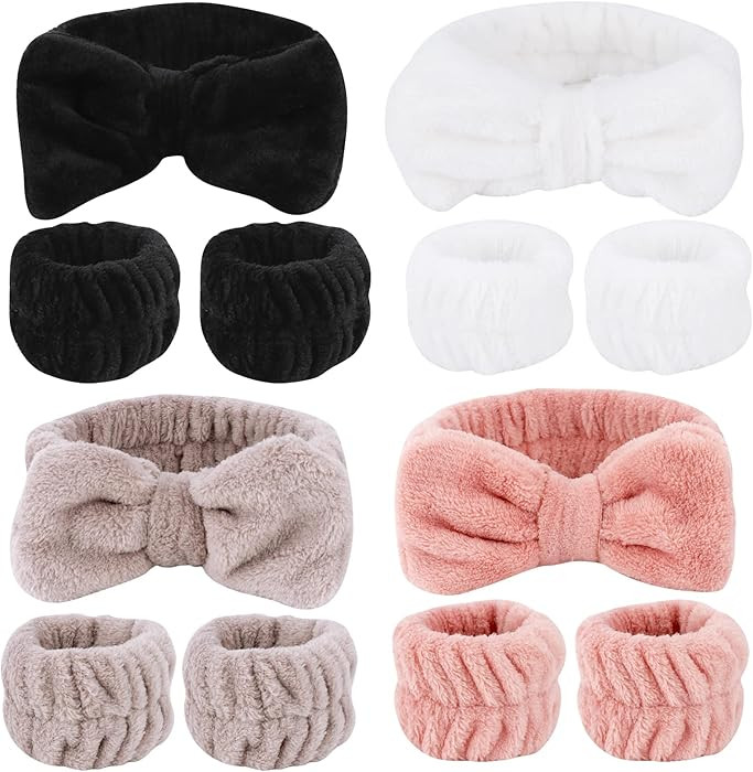 12PCS Spa Headband and Wrist Towels for Face Washing Set, Cute Soft Microfiber Makeup Headband fo... | Amazon (US)