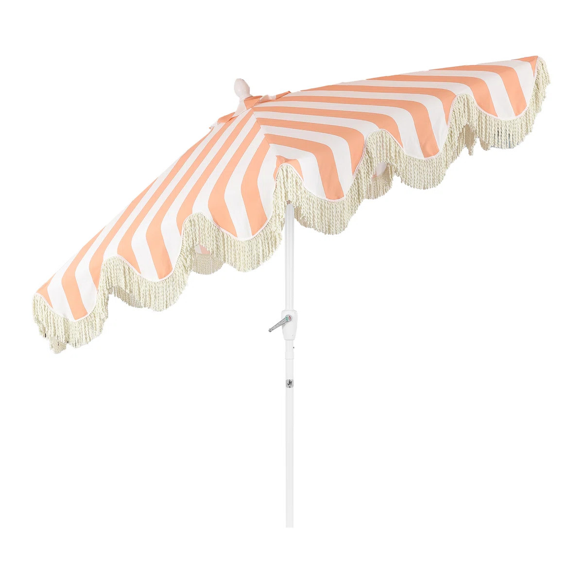 Teretha 9 ft. Classic Cottage Tassel Market Patio Umbrella with Auto-Tilt, Crank, and UV Protecti... | Wayfair North America