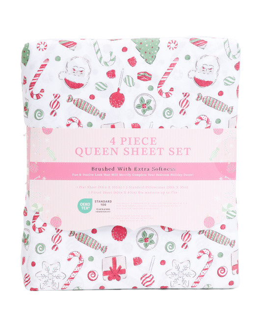 Christmas Cookies And Candies Sheet Set | TJ Maxx