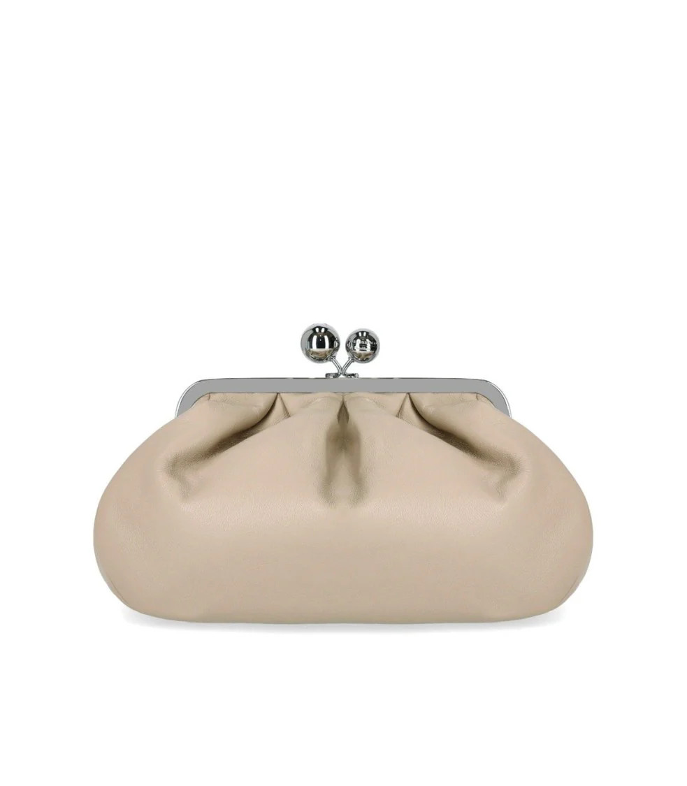 Medium Sand Clutch Bag With Double Chain | Shop Simon