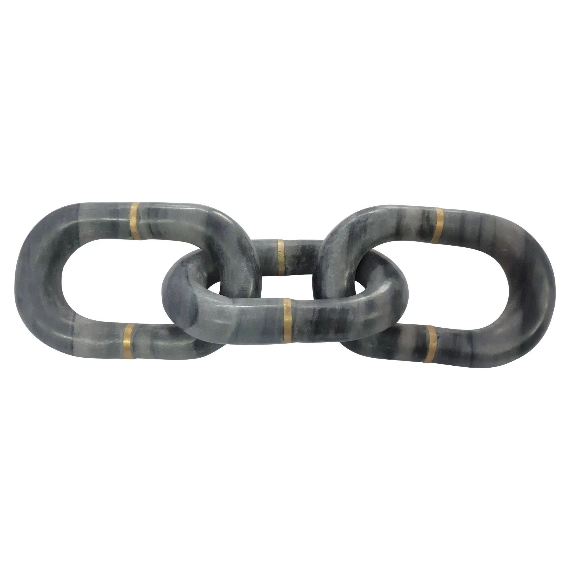 14" Gray and Gold Marble Chain Table Top Decor - Walmart.com | Walmart (US)