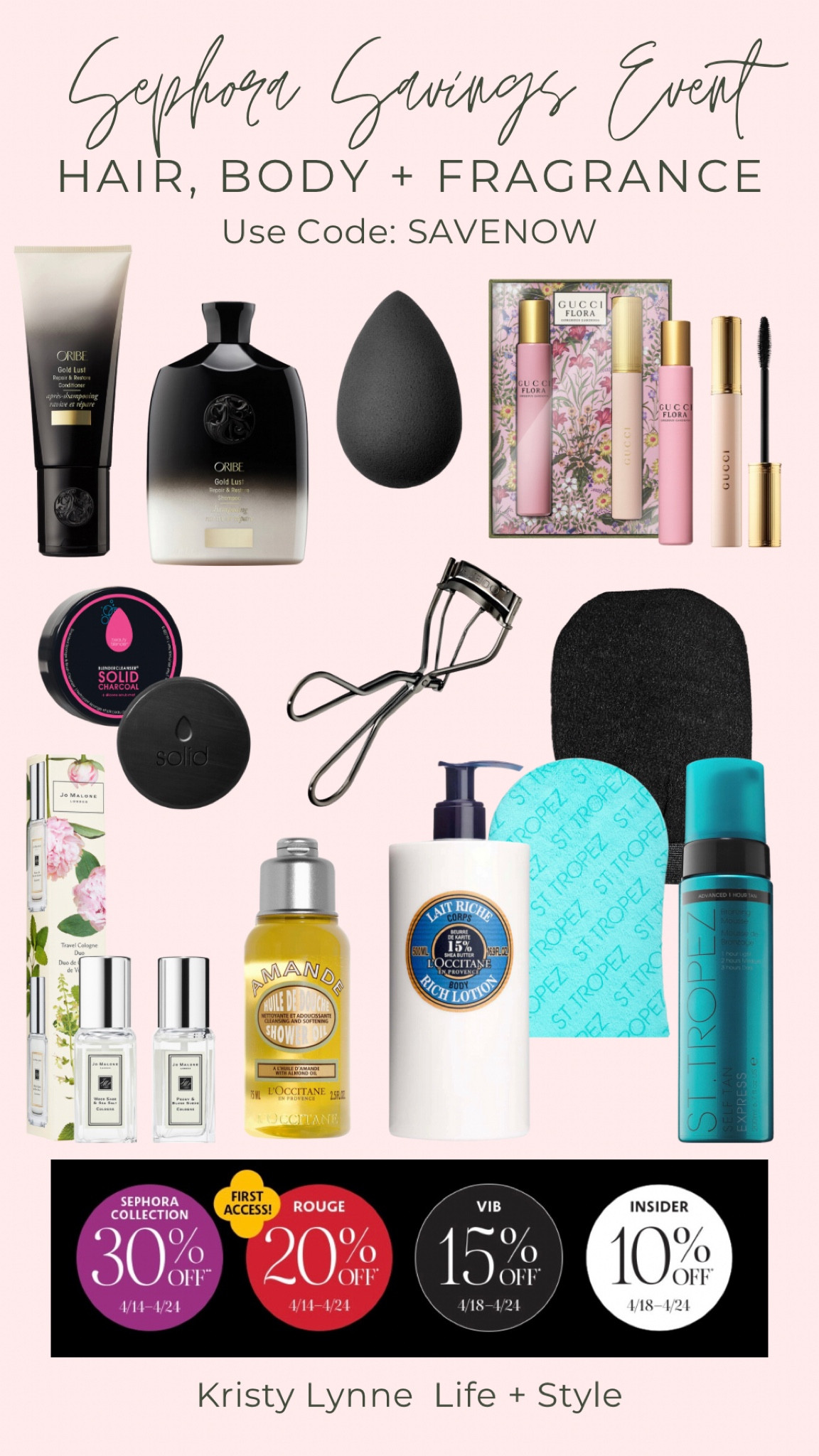 SEPHORA Spring Event going on through 04/24. All levels are unlocked. If you’re not a member you can still get 10% off everything. 

Here are my some of my Holy Grail products I’ve been using at least a year or longer! I’ve never been a huge perfume wearer until about 4 yrs ago when I stopped by the Joe Malone counter! Found my signature scent. I also really like the Gucci Gardenia perfume! It’s easy to travel w/ because it’s a rollerball. 

I also have been using the beauty blender cleanser for all my brushes/sponges for a few yrs. It cleans them so well & also smells great! 

St. Tropez tanning Mousse is what I go to for a darker tan! The exfoliating mitt is one of the best finds I’ve ever got my hands on. Been using them for over 5 yrs. 

SEPHORA, makeup, beauty, skincare, hair, makeup brushes!

Use code: SAVENOW at checkout!

#LTKBeautySale #LTKsalealert #LTKunder100