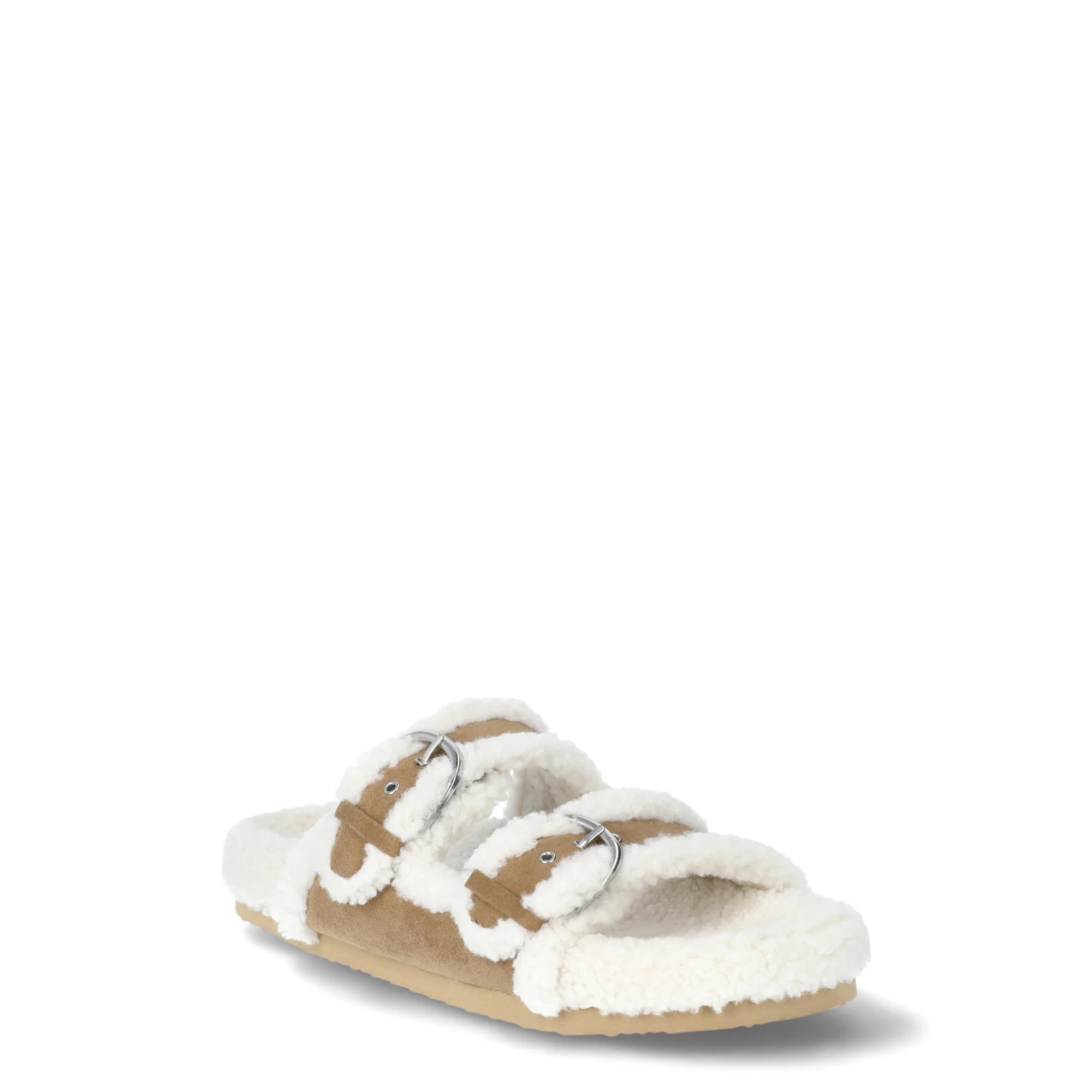 No Boundaries Women's Cozy Double Buckle Sandals | Walmart (US)