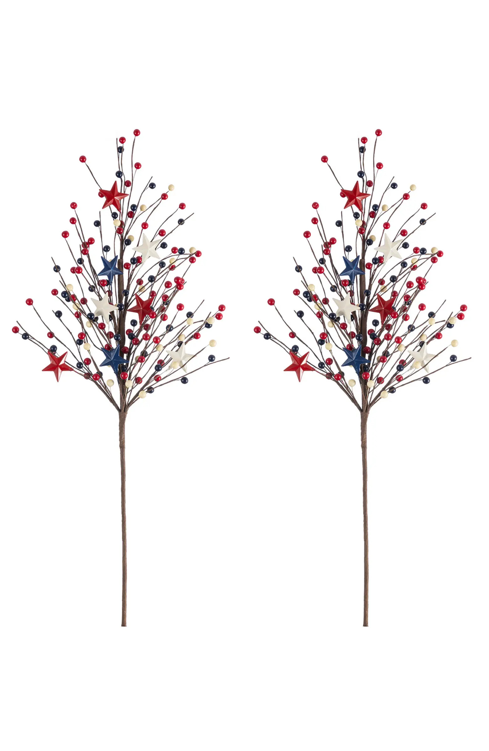 Glitzhome Set of 2 28"H Patriotic Americana Stars & Berry Picks | Nordstrom | Nordstrom