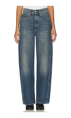 DL1961 Taylor Ultra High Rise Barrel Jeans in Tinted Dark from Revolve.com | Revolve Clothing (Global)
