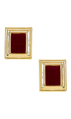 Heaven Mayhem Plaza Earrings in Gold & Burgundy from Revolve.com | Revolve Clothing (Global)