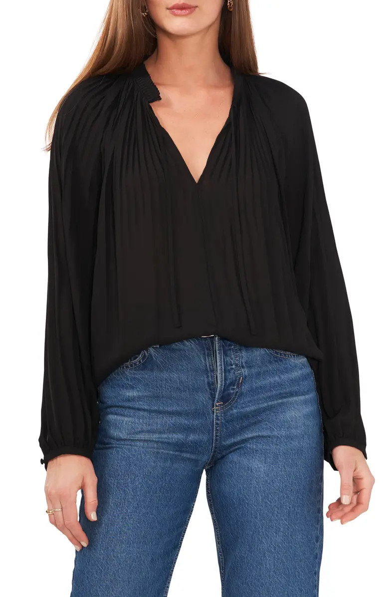 Vince Camuto Cozy Split Neck Blouse | Nordstrom | Nordstrom