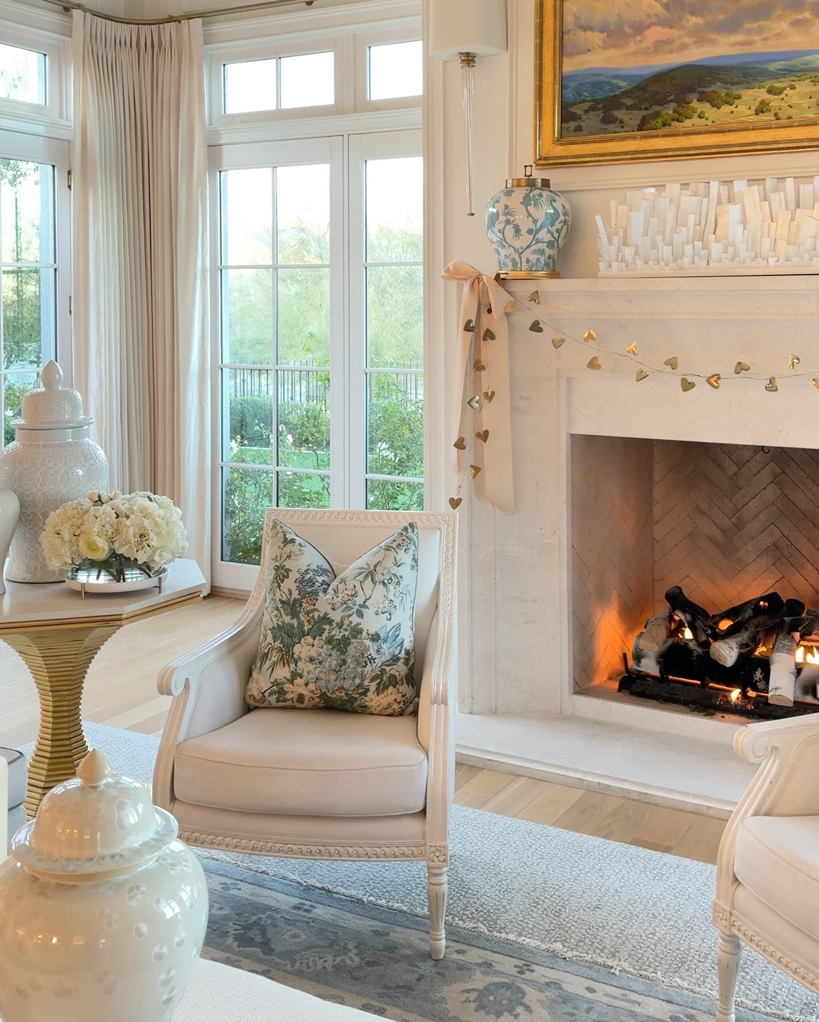 Simple Valentine’s Day mantel idea with heart garland and satin bows 

#LTKSeasonal #LTKFindsUnder50 #LTKHome