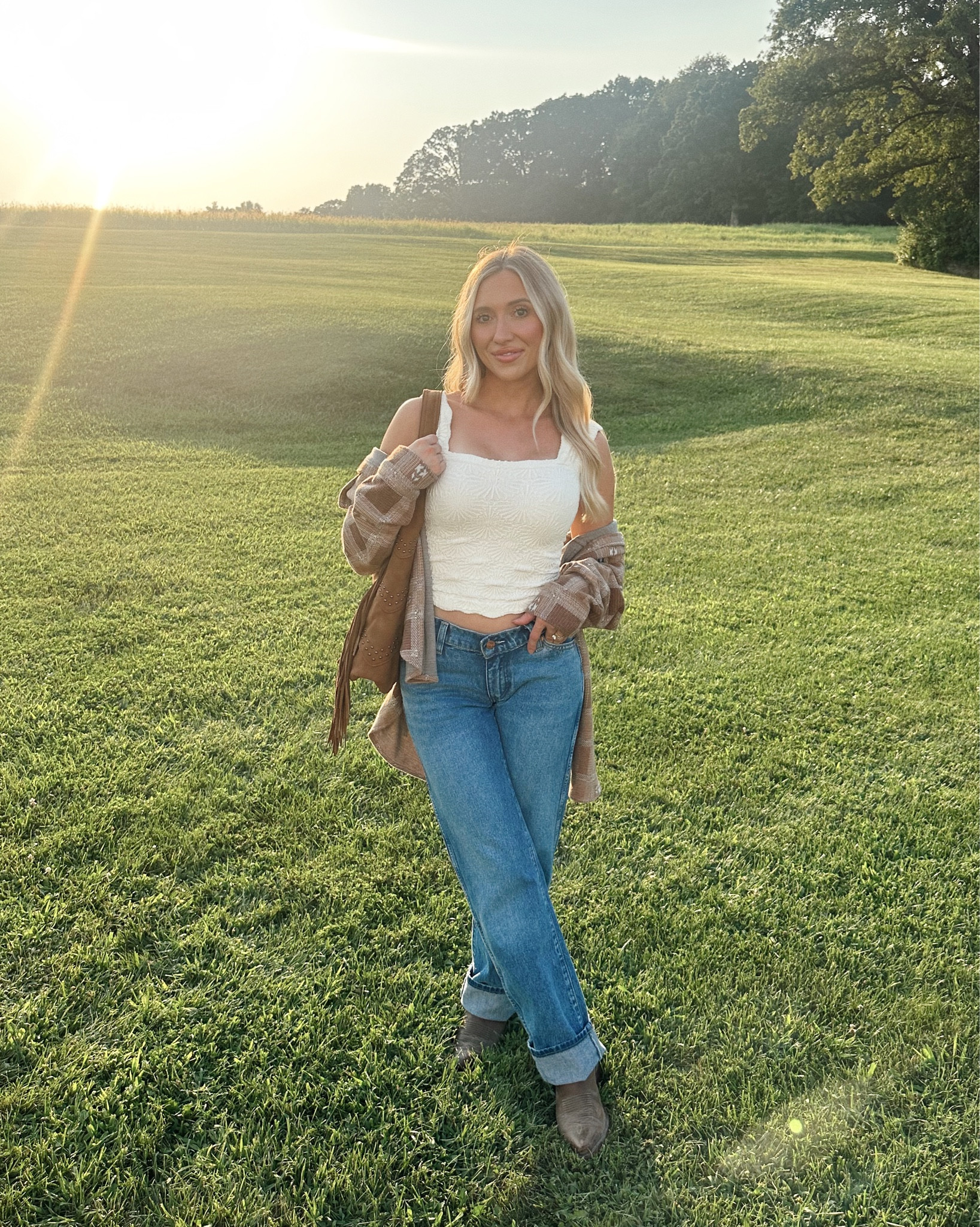 Wrangler Western Fall Outfit Inspo 🍂🤠
This season I’m living in Wrangler’s classic western-inspired fall pieces—think oversized plaid shackets, fleece-lined denim jackets, vintage-style cowboy graphic tees, and high-rise flare jeans. These are timeless western wardrobe staples you can style from ranch to city.

✨ Details you’ll love:
• Plaid oversized shacket – perfect for cozy fall layering, lightweight but warm.
• Fleece denim jacket – durable, warm, and a classic western essential for chilly mornings.
• Vintage cowboy graphic t-shirt – soft, broken-in feel with that retro rodeo charm.
• High-waisted flare jeans – flattering 70s-inspired fit, elongates legs, works with boots or sneakers.

Wrangler always nails quality denim, ranchwear, and western basics that last for years—plus, they mix perfectly into casual fall outfits, rodeo looks, boho western style, and everyday ranch-inspired fashion.

📍 Shop these fall jackets, plaid shackets, graphic tees, and flare jeans directly in my LTK—everything is linked for easy styling this season.

•	fall outfit ideas
	•	cozy fall outfits
	•	fall layering pieces
	•	autumn fashion finds
	•	fall capsule wardrobe
	•	fall jackets women
	•	transitional fall outfits
	•	casual fall style
	•	fall shacket outfit
	•	oversized plaid jacket women

•	western outfit inspo
	•	cowgirl outfit ideas
	•	western style women
	•	rodeo outfit women
	•	ranch outfit ideas
	•	Wrangler fall collection
	•	western jackets women
	•	boho western style
	•	cowgirl chic
	•	ranch to city outfit

flare jeans outfit
	•	high waisted flare jeans
	•	retro jeans women
	•	vintage style jeans
	•	wide leg denim outfit
	•	bootcut jeans style
	•	Wrangler flare jeans women
	•	70s style jeans outfit

	•	graphic tee outfit
	•	vintage cowboy t shirt
	•	plaid oversized shacket
	•	fleece lined denim jacket
	•	western graphic tee
	•	oversized plaid shirt outfit
	•	layering jackets for fall 


#LTKSeasonal #LTKStyleTip #LTKautumn